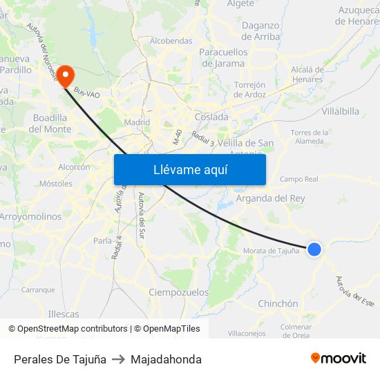 Perales De Tajuña to Majadahonda map
