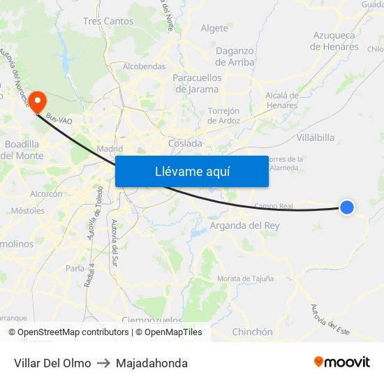 Villar Del Olmo to Majadahonda map