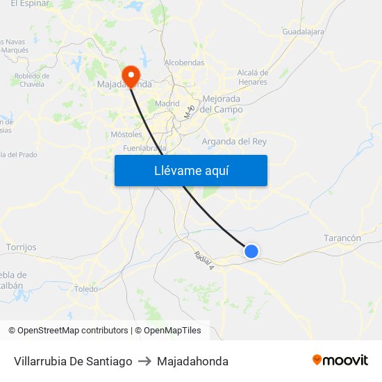 Villarrubia De Santiago to Majadahonda map