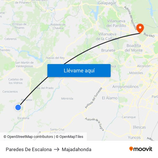 Paredes De Escalona to Majadahonda map