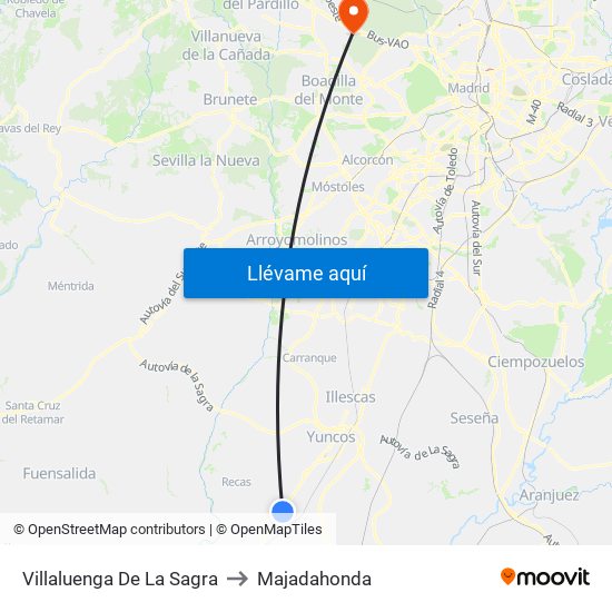Villaluenga De La Sagra to Majadahonda map