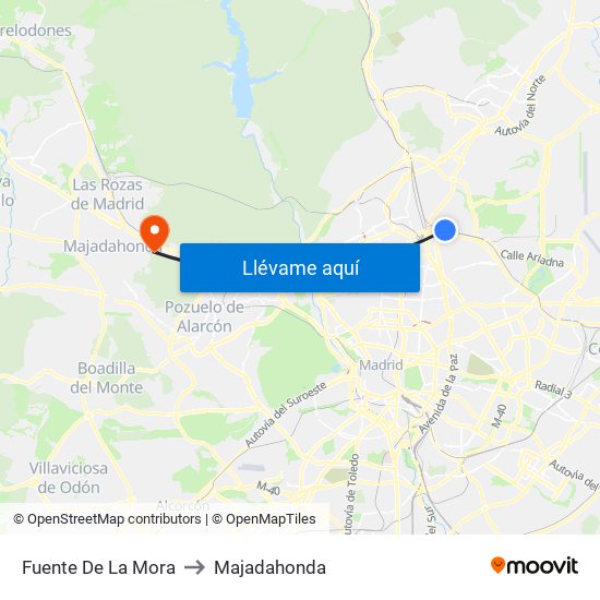 Fuente De La Mora to Majadahonda map