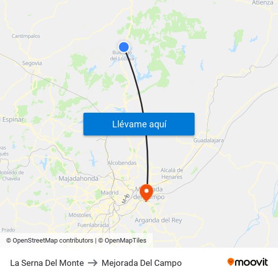 La Serna Del Monte to Mejorada Del Campo map