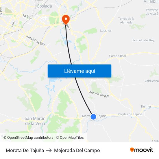 Morata De Tajuña to Mejorada Del Campo map