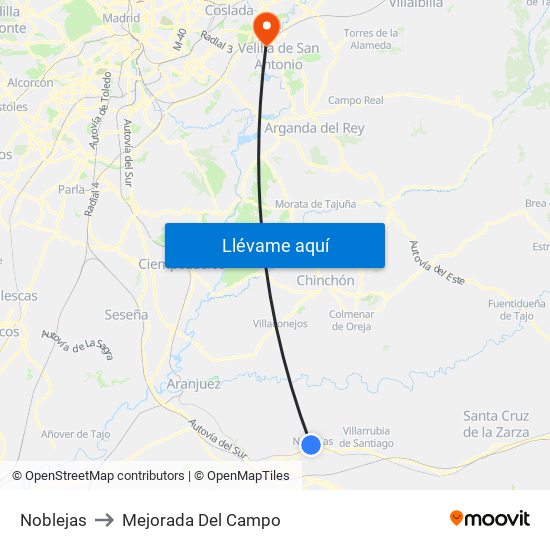 Noblejas to Mejorada Del Campo map