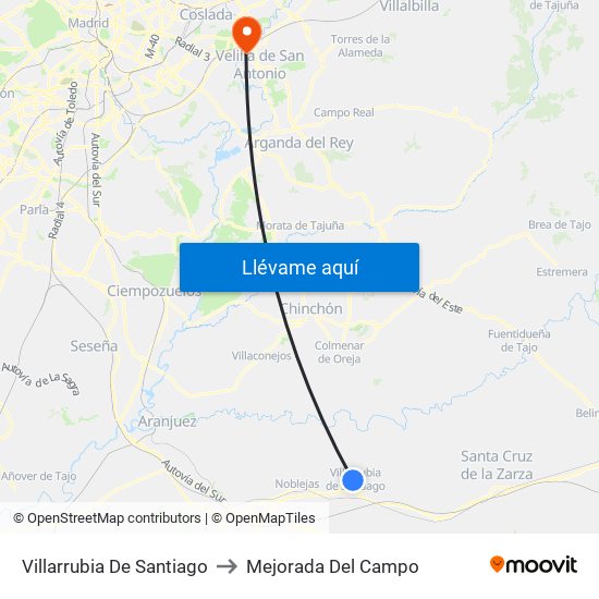Villarrubia De Santiago to Mejorada Del Campo map