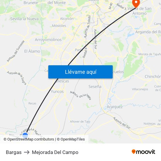 Bargas to Mejorada Del Campo map