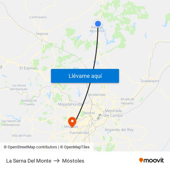 La Serna Del Monte to Móstoles map