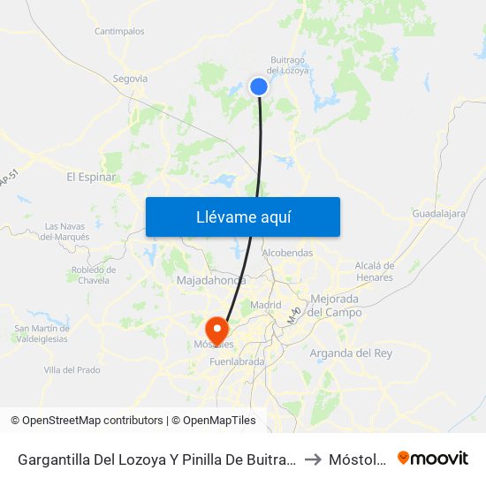 Gargantilla Del Lozoya Y Pinilla De Buitrago to Móstoles map