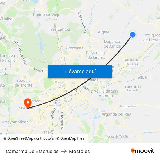 Camarma De Esteruelas to Móstoles map