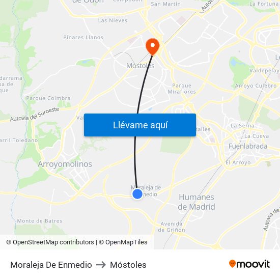 Moraleja De Enmedio to Móstoles map