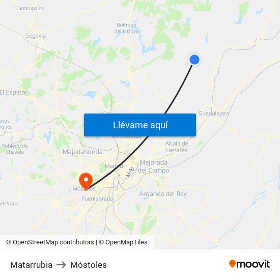 Matarrubia to Móstoles map