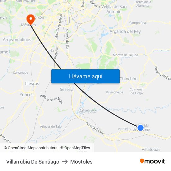 Villarrubia De Santiago to Móstoles map