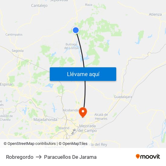 Robregordo to Paracuellos De Jarama map