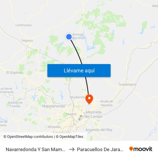 Navarredonda Y San Mamés to Paracuellos De Jarama map