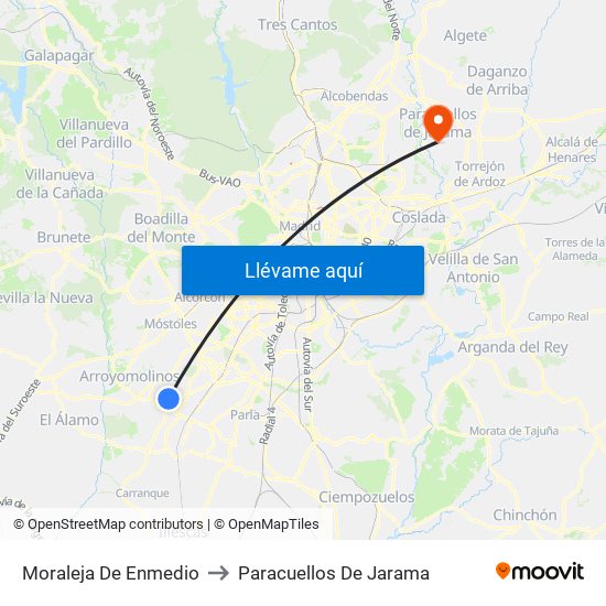 Moraleja De Enmedio to Paracuellos De Jarama map