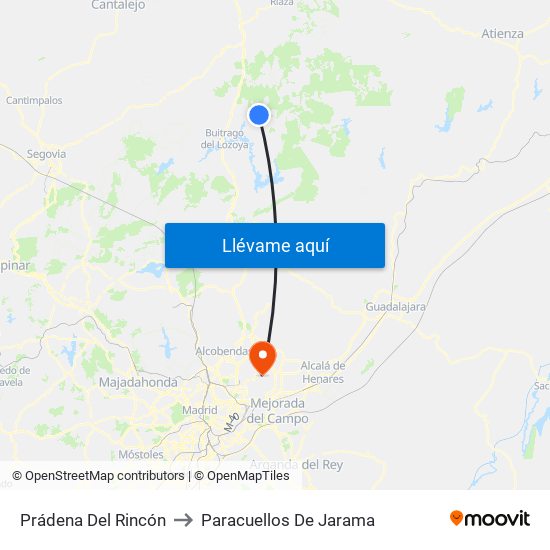 Prádena Del Rincón to Paracuellos De Jarama map