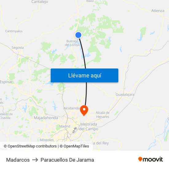 Madarcos to Paracuellos De Jarama map