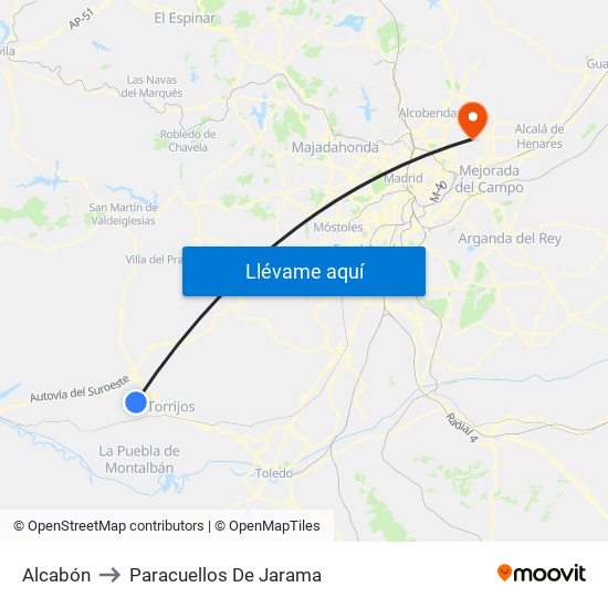 Alcabón to Paracuellos De Jarama map