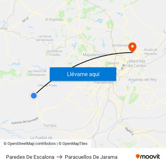 Paredes De Escalona to Paracuellos De Jarama map
