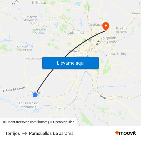 Torrijos to Paracuellos De Jarama map