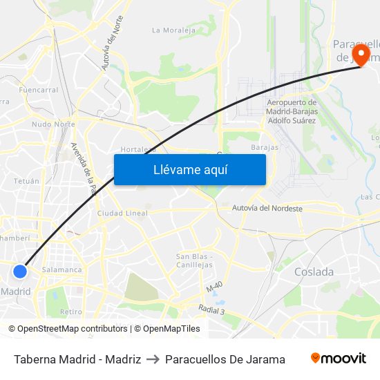 Taberna Madrid - Madriz to Paracuellos De Jarama map