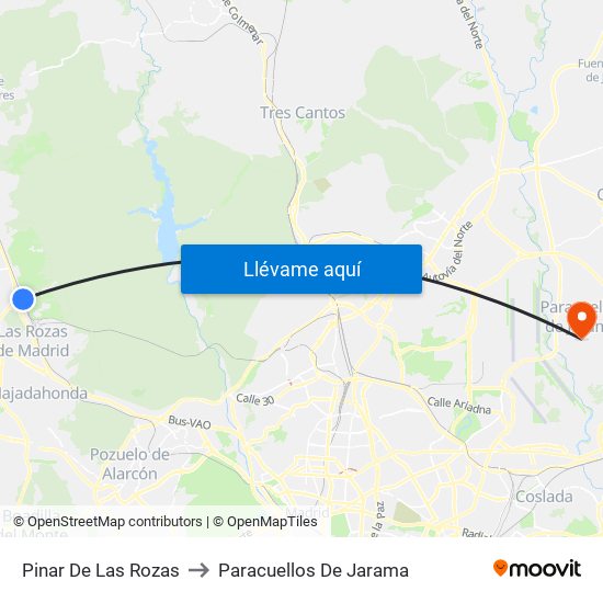 Pinar De Las Rozas to Paracuellos De Jarama map