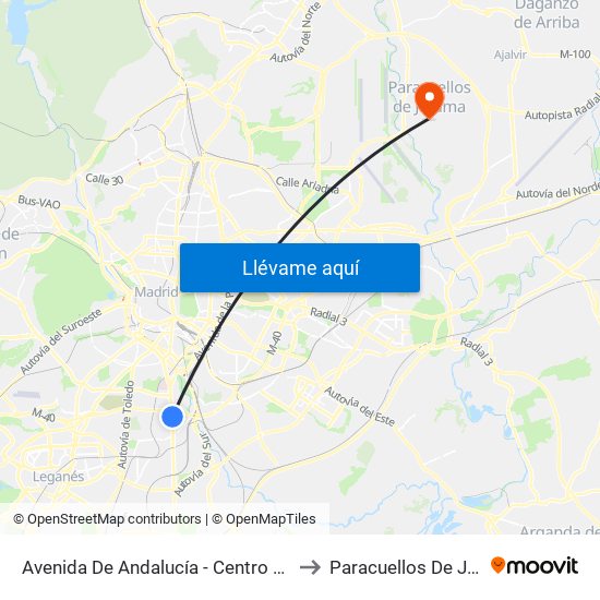 Avenida De Andalucía - Centro Comercial to Paracuellos De Jarama map