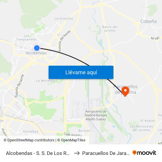 Alcobendas - S. S. De Los Reyes to Paracuellos De Jarama map