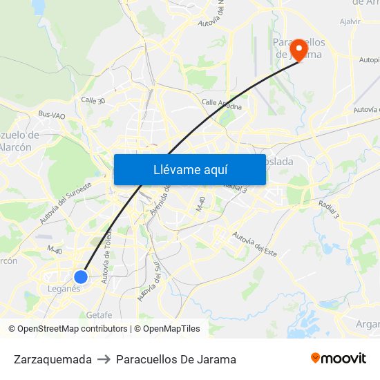 Zarzaquemada to Paracuellos De Jarama map