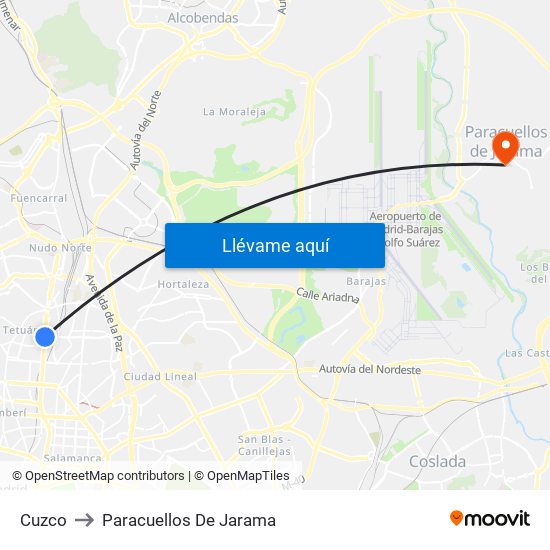 Cuzco to Paracuellos De Jarama map