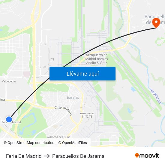 Feria De Madrid to Paracuellos De Jarama map