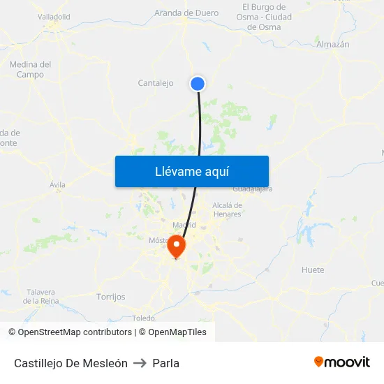Castillejo De Mesleón to Parla map