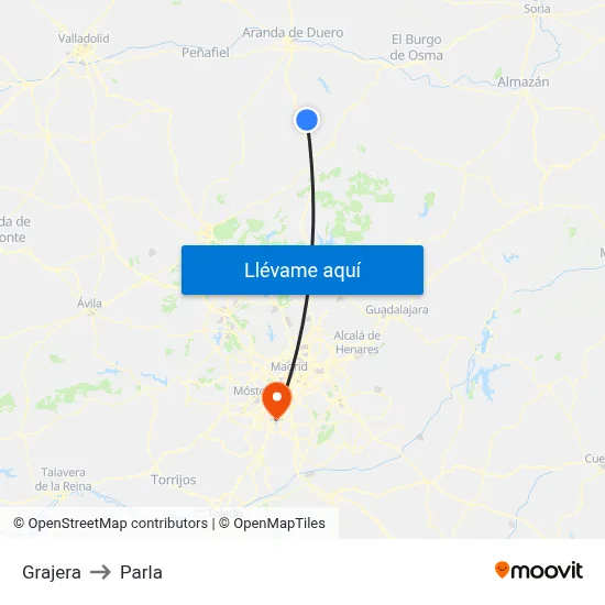 Grajera to Parla map