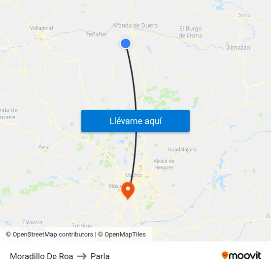 Moradillo De Roa to Parla map