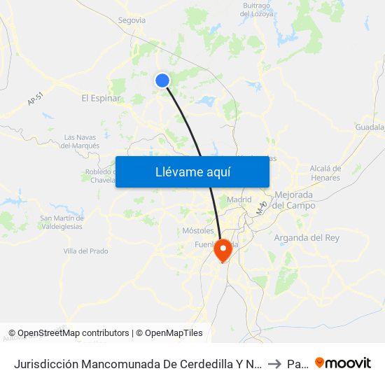 Jurisdicción Mancomunada De Cerdedilla Y Navacerrada to Parla map