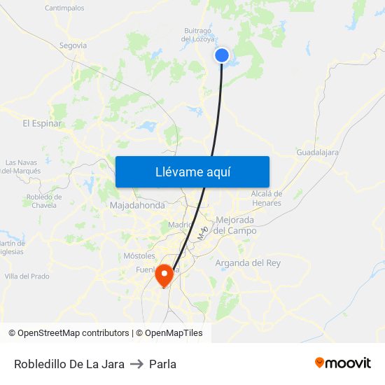 Robledillo De La Jara to Parla map