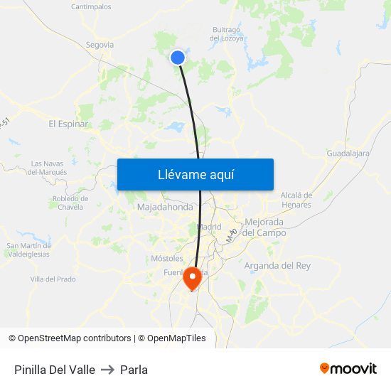 Pinilla Del Valle to Parla map