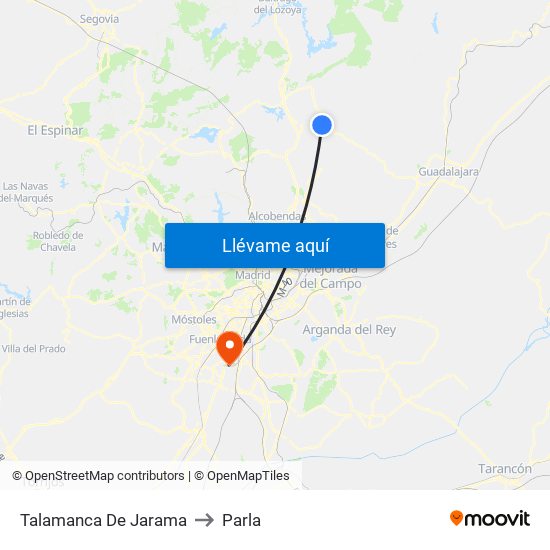 Talamanca De Jarama to Parla map