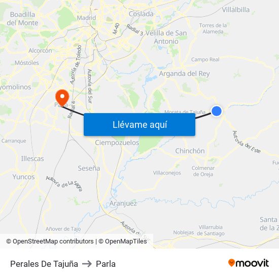 Perales De Tajuña to Parla map