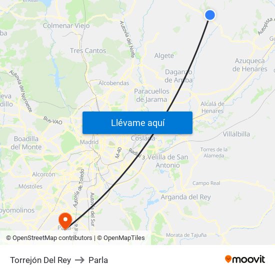 Torrejón Del Rey to Parla map