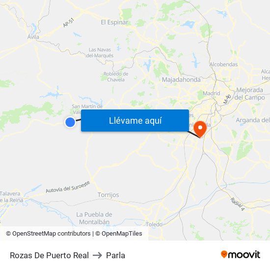 Rozas De Puerto Real to Parla map