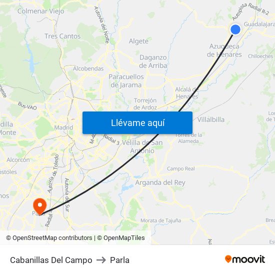 Cabanillas Del Campo to Parla map