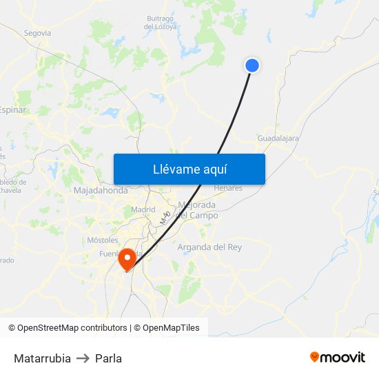 Matarrubia to Parla map
