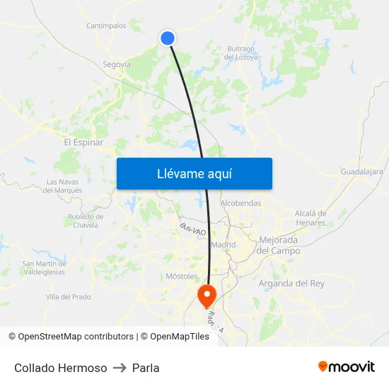 Collado Hermoso to Parla map