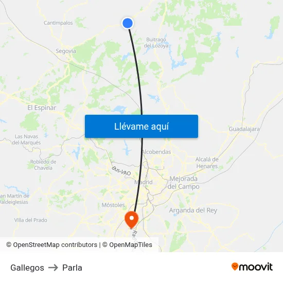 Gallegos to Parla map