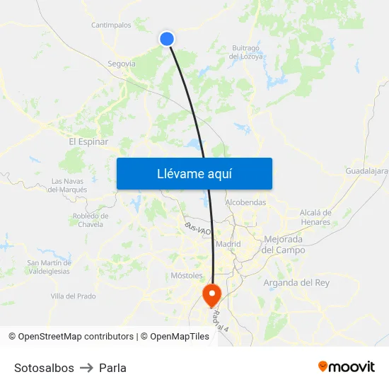 Sotosalbos to Parla map