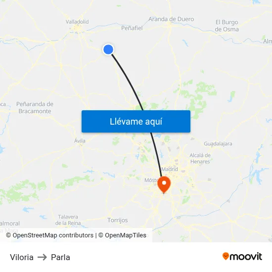 Viloria to Parla map