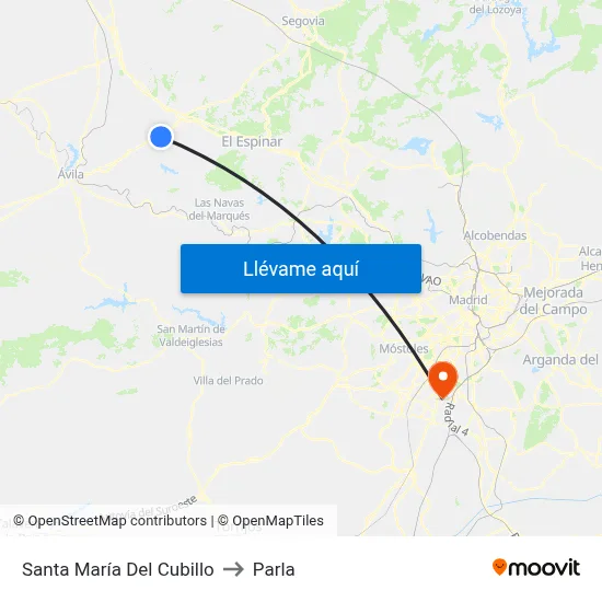 Santa María Del Cubillo to Parla map