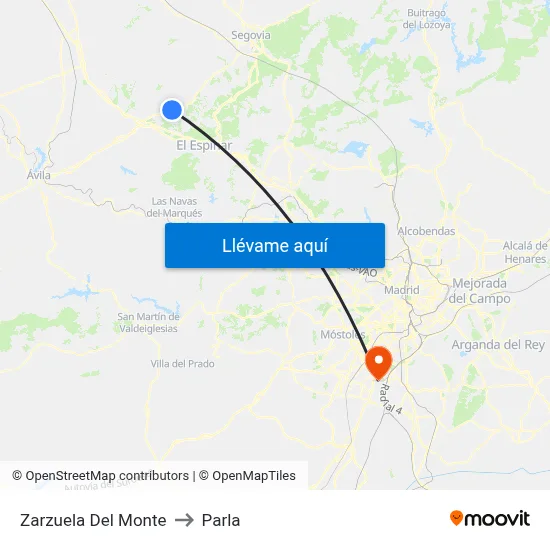 Zarzuela Del Monte to Parla map